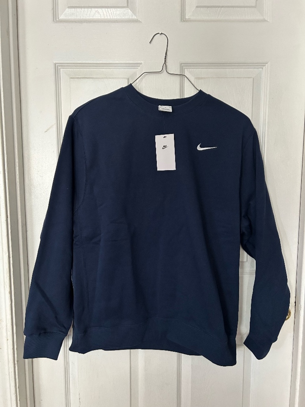 Nike NWT Solo Swoosh Fleece Crewneck Sweatshirt Midnight Navy Mens XL CJ1